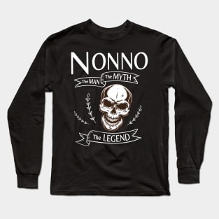 Nonno The Man The Myth The Legend Happy Father Halloween Day Skeleton Lover Fans Long Sleeve T-Shirt